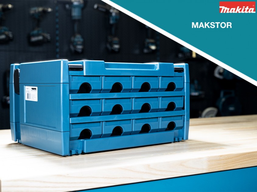 Makita MAKSTOR  praktischer Werkzeugkoffer mit Schubladen