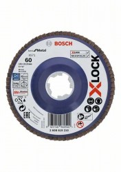 Bosch X-LOCK Fcherschleifscheibe BfM, Kunststofftragplt., D125 mm, K60