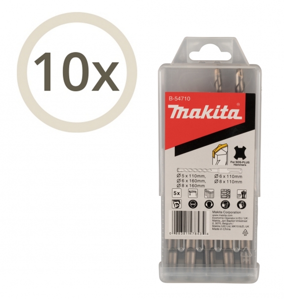 Makita 10x B-54710 HM Bohrer-Set 5-tlg. SDS-plus