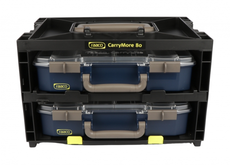 Raaco Set aus CarryMore 80x2 mit 2 CarryLite 80 4x8-9 + Adapterplatte für CarryMore